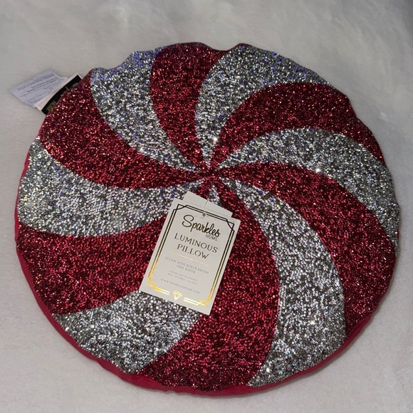 Sparkles Home luminous Christmas Peppermint Pillow - Picture 3 of 6